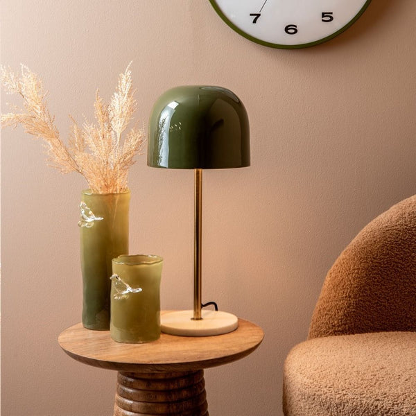 Vase Bird On Branch large army green