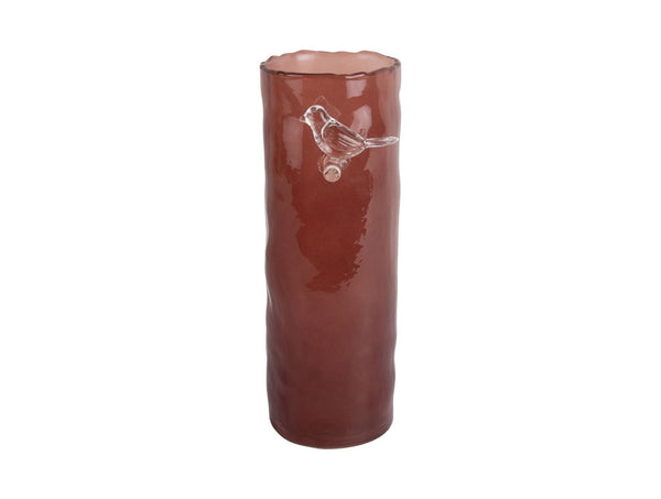 Vase Bird On Branch large soft pink