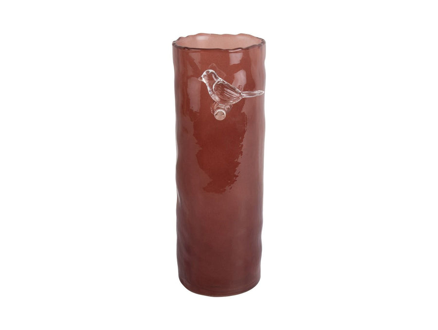 Vase Bird On Branch large soft pink