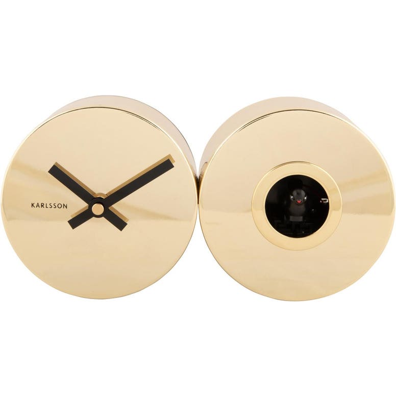 Wall clock Duo Cuckoo gold plated