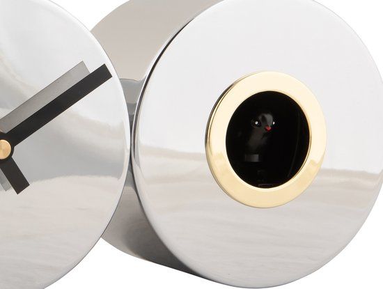 Wall clock Duo Cuckoo chrome plated