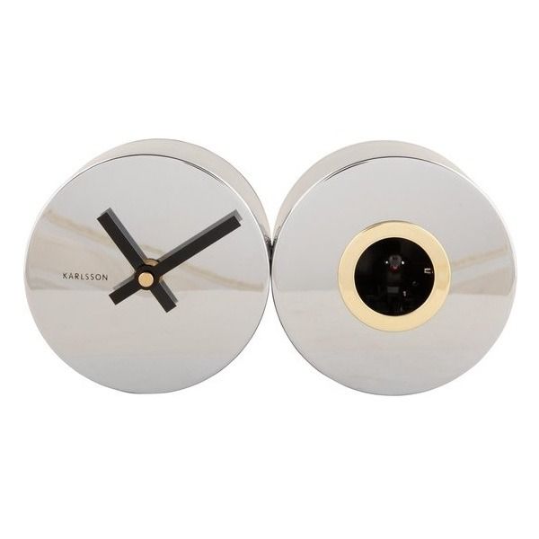 Wall clock Duo Cuckoo chrome plated