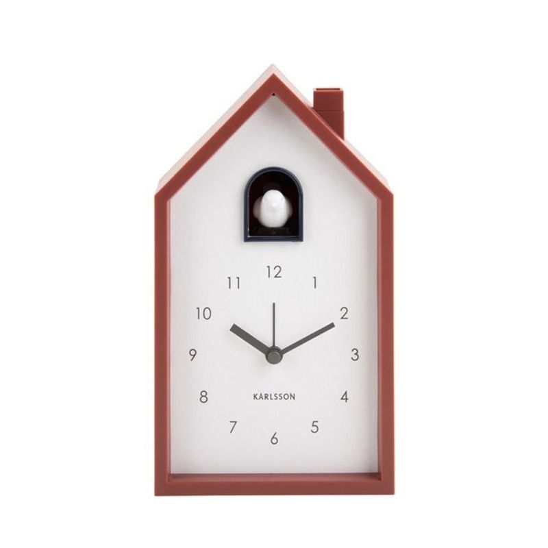 Alarm clock Modern Cuckoo red ochre
