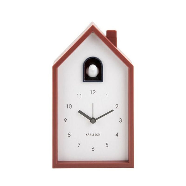 Alarm clock Modern Cuckoo red ochre