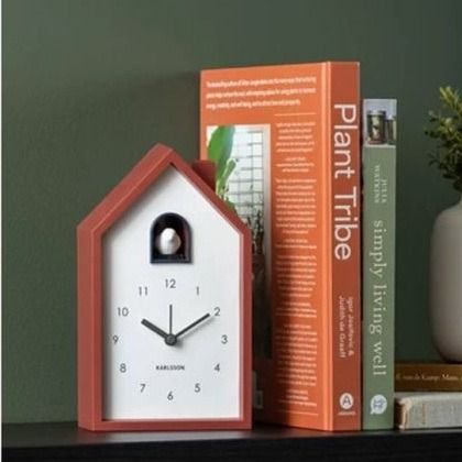 Alarm clock Modern Cuckoo red ochre