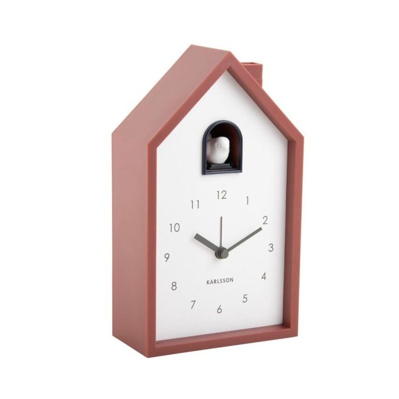 Alarm clock Modern Cuckoo red ochre