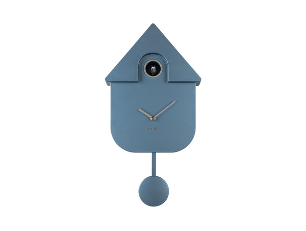 Wandklok Modern Cuckoo metallic blauw