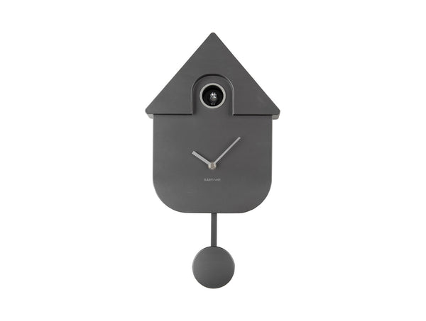 Wandklok Modern Cuckoo metallic grijs