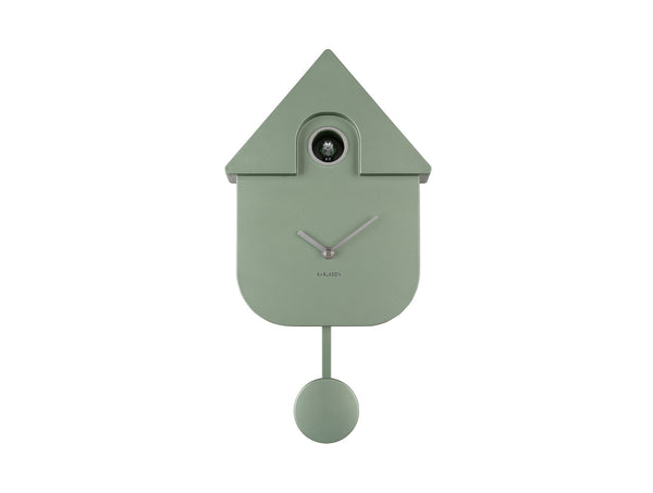 Wandklok Modern Cuckoo metallic groen