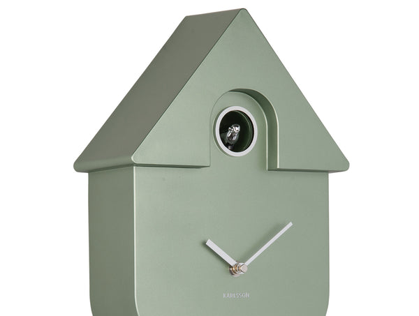 Wandklok Modern Cuckoo metallic groen