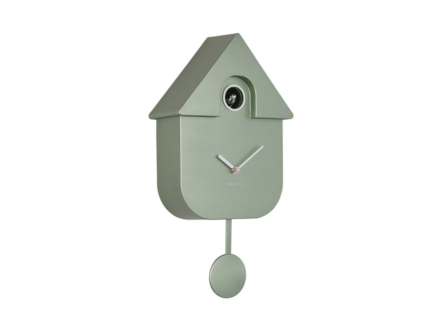 Wandklok Modern Cuckoo metallic groen