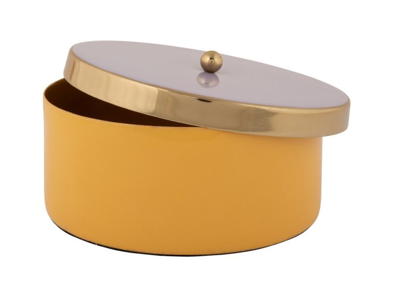 Storage box Double Funky medium bright yellow w. soft purple