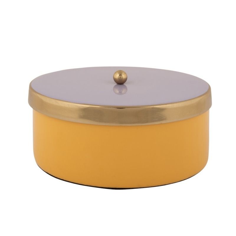 Storage box Double Funky medium bright yellow w. soft purple