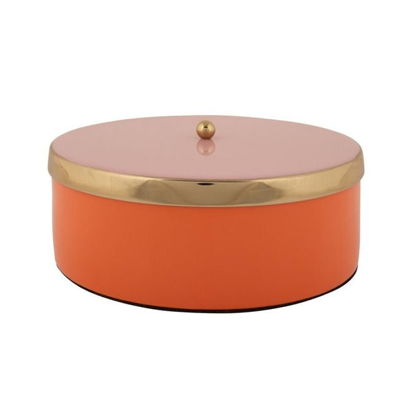 Storage box Double Funky large bright orange w. soft pink