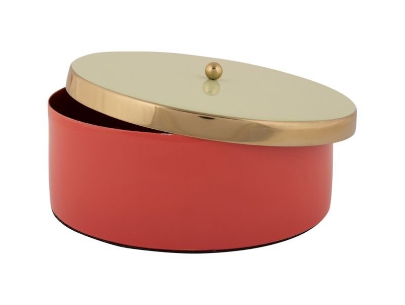 Storage box Double Funky large scarlet red w. soft green