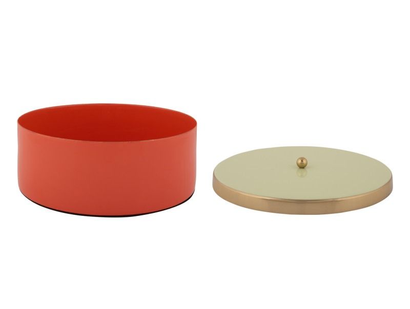 Storage box Double Funky large scarlet red w. soft green