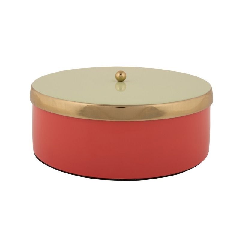 Storage box Double Funky large scarlet red w. soft green