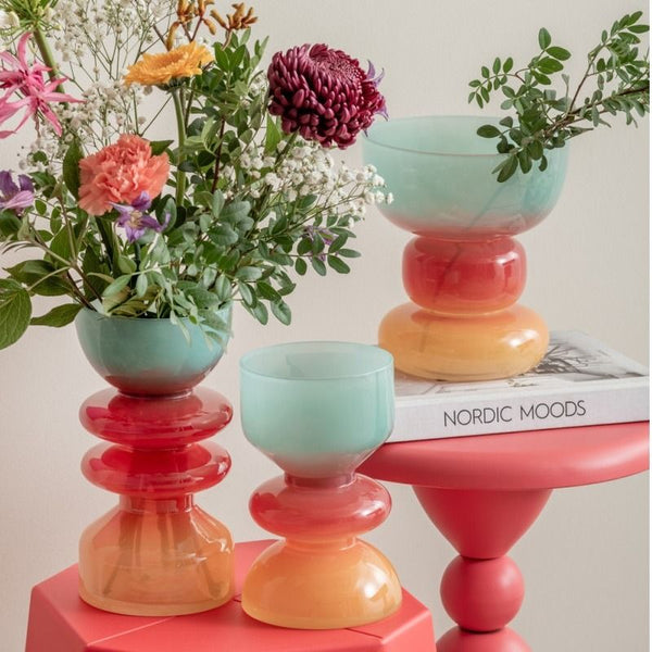 Vase Summer Vibes glass small multi colour