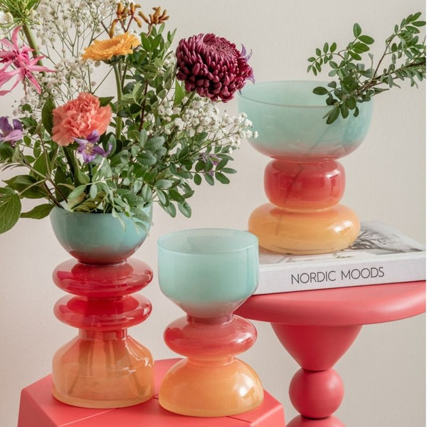 Vase Summer Vibes glass wide multi colour
