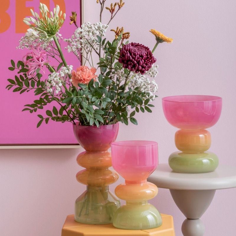 Vase Funky Vibes glass large multi colour