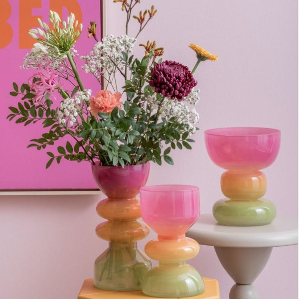 Vase Funky Vibes glass wide multi colour