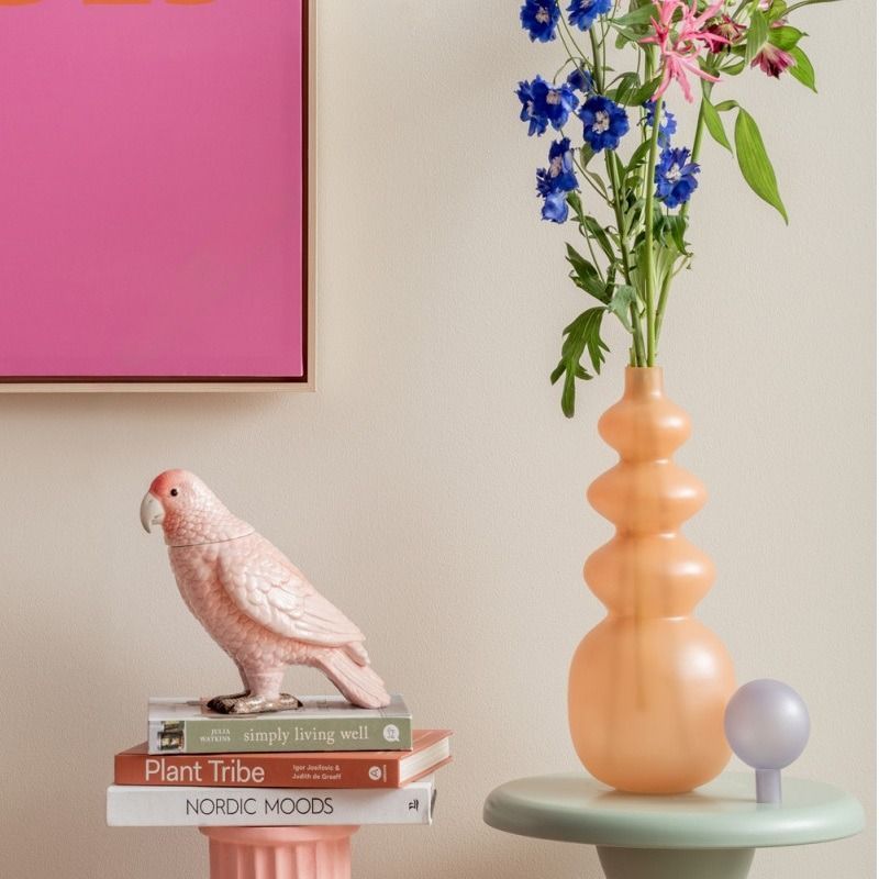 Storage jar Bird soft pink