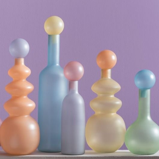 Vase Alegre Botellin soft purple w. soft pink