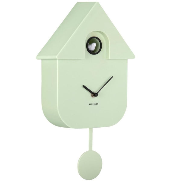 Wall clock Modern Cuckoo ABS soft green