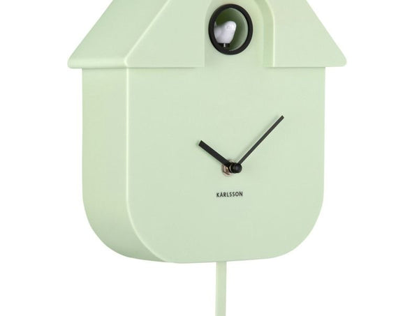 Wall clock Modern Cuckoo ABS soft green