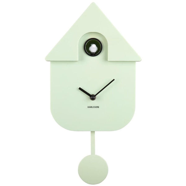 Wall clock Modern Cuckoo ABS soft green