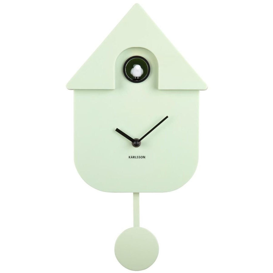 Wall clock Modern Cuckoo ABS soft green