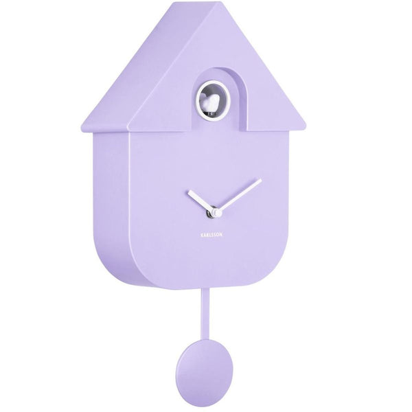 Wall clock Modern Cuckoo ABS soft purple