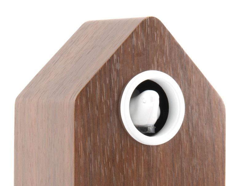 Alarm clock Cuckoo LED dark wood veneer