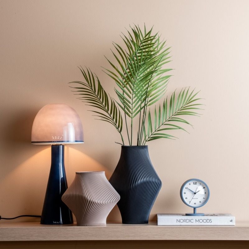 Vase Twisted Rib warm grey