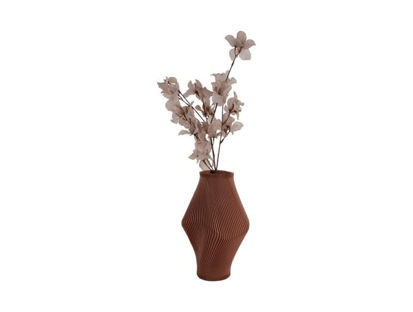 Vase Twisted Rib large warm brown