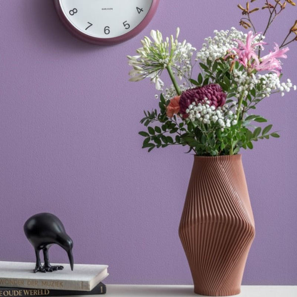 Vase Twisted Rib large warm brown