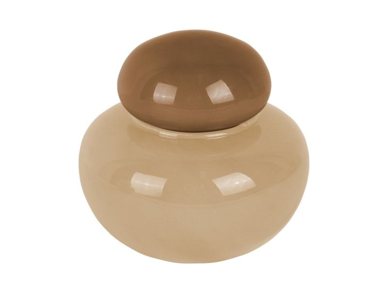 Vase Nuevo Dulce small soft brown w. dark brown lid