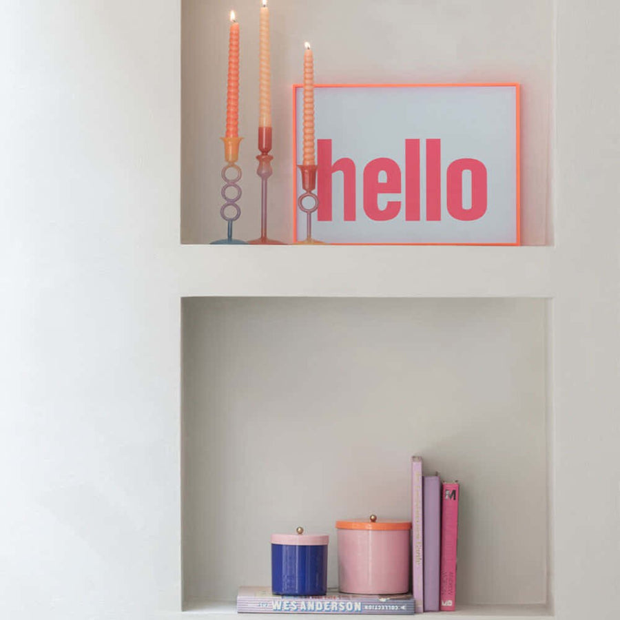 Voorraadpot Double Funky kobalt/roze