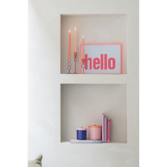 Storage jar Double Funky retro soft pink w. bright orange
