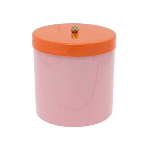 Storage jar Double Funky retro soft pink w. bright orange
