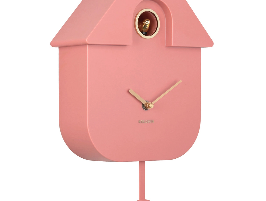 Wandklok Modern Cuckoo roze