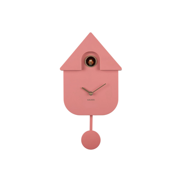 Wandklok Modern Cuckoo roze