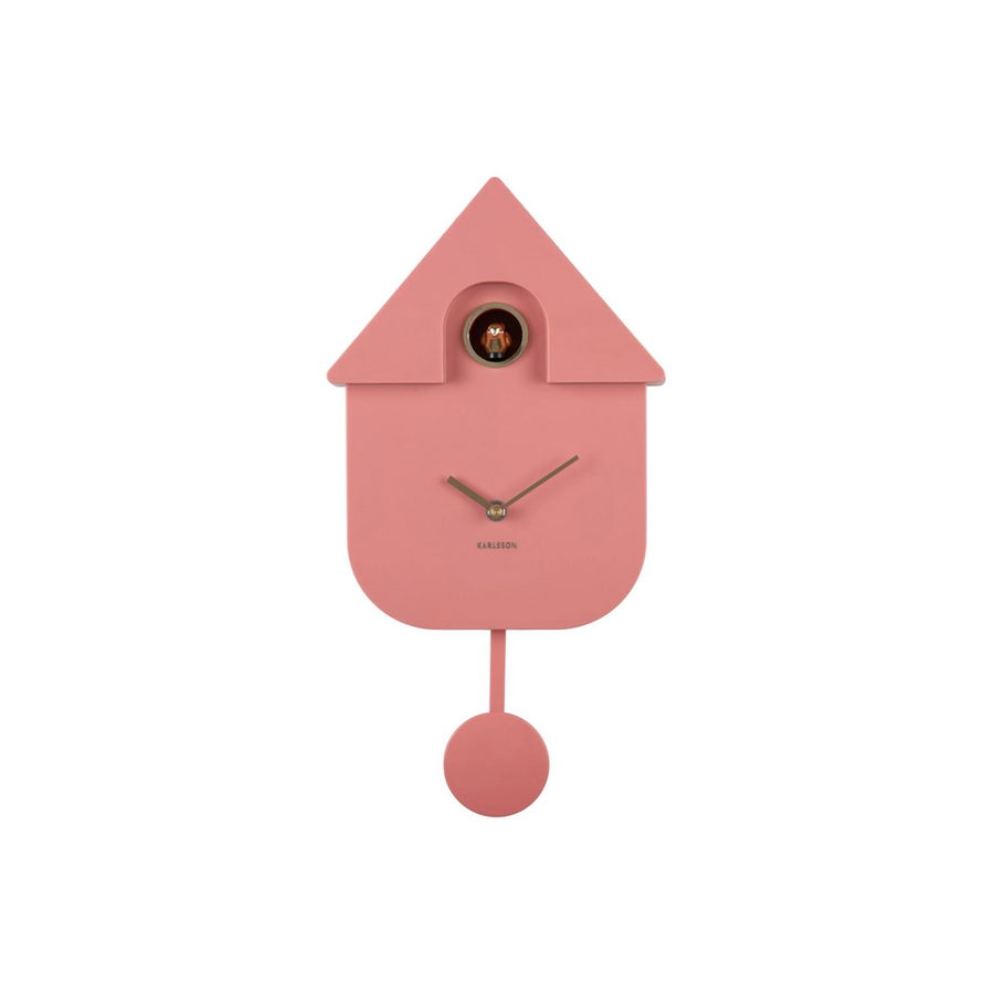 Wandklok Modern Cuckoo roze