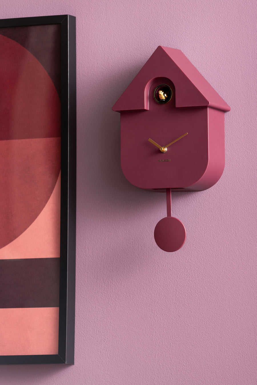 Wandklok Modern Cuckoo Oro mauve