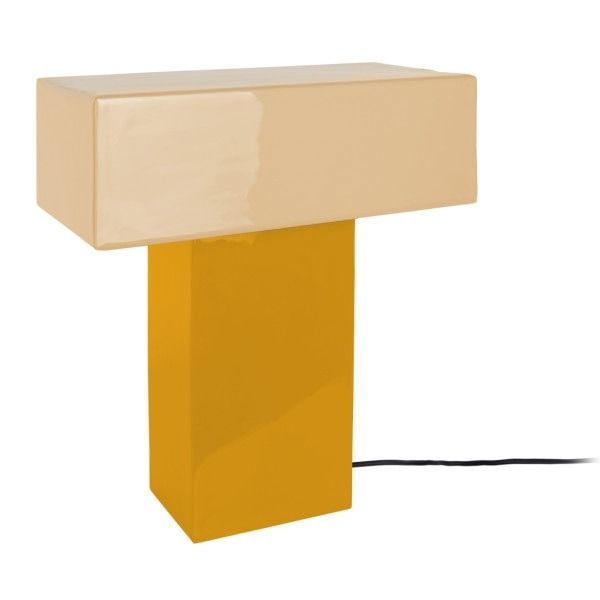 Table lamp Grato Recto honey yellow w. soft yellow