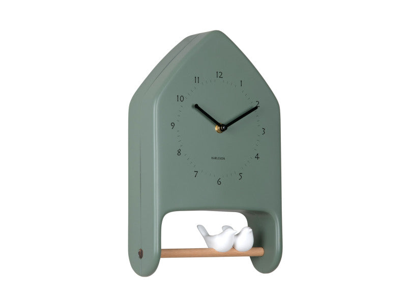Klok Love Birds groen