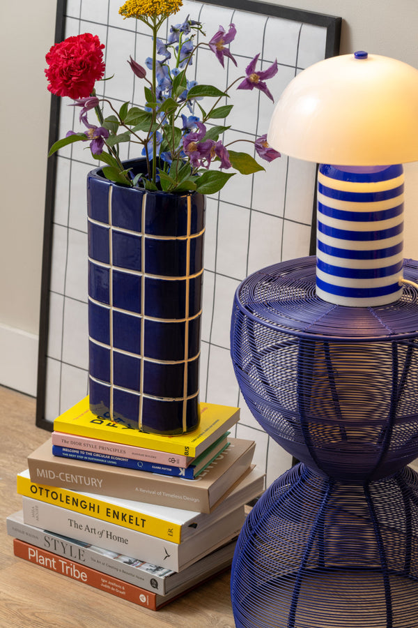 Vaas Retro Tiles L blauw
