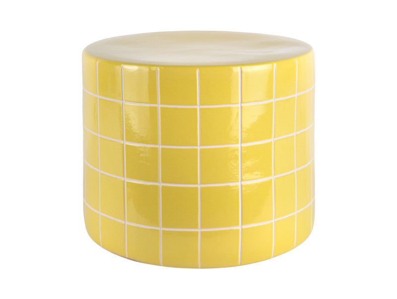 Bijzettafel Retro Tiles laag geel