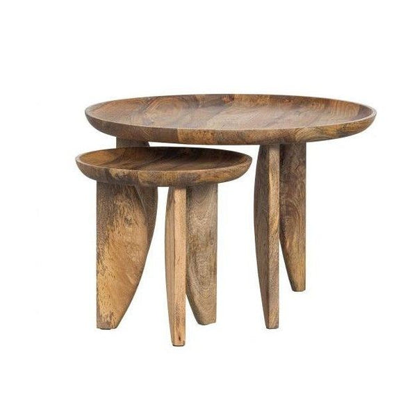 Set V 2- High Heels Bijzettafels mango hout naturel