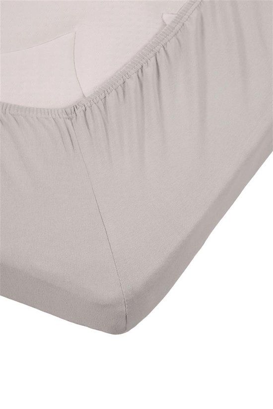 Hoeslaken Jersey Stretch Topper Fitted Sheet Light Grey 180x200/220
